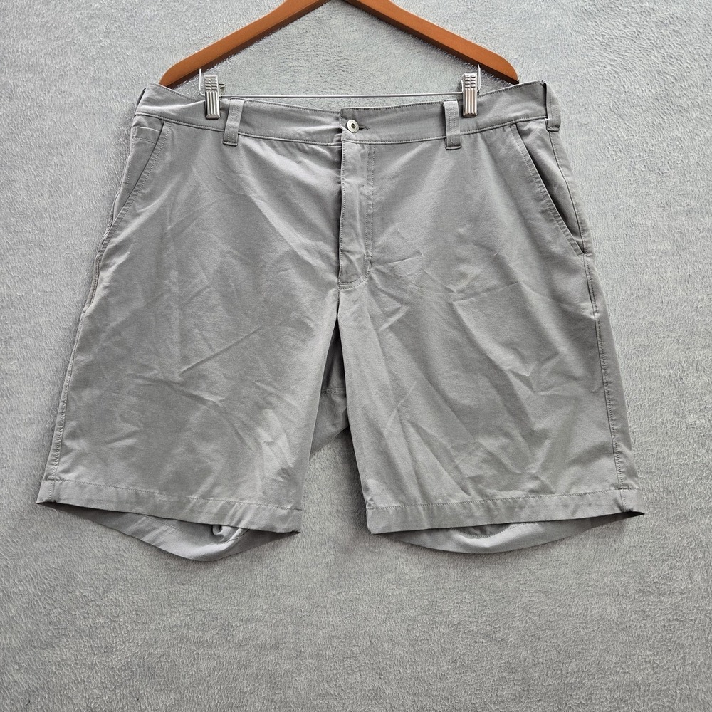 Duluth Trading‎ Co Men Shorts 38 Gray Chino Casual Zipper Button Standard Fit 9"